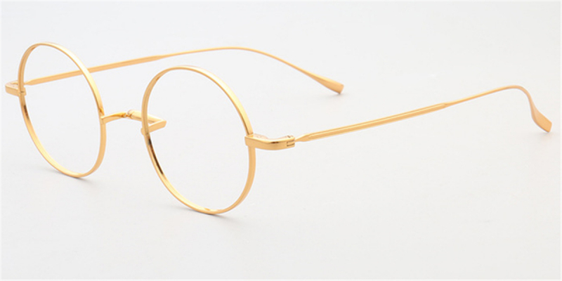 Pure Titanium Saddle Bridge Eyeglasses for Men, Gandhi Style ｜Framesfashion